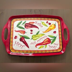 Colorful Pepper Design Serving Tray